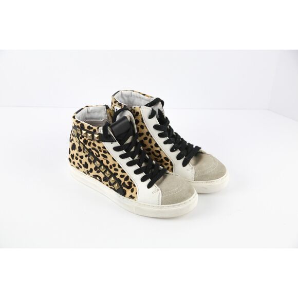 Steve Madden Shoes - Steve Madden Tracey Leopard Studded High Top Sneakers 6.5M